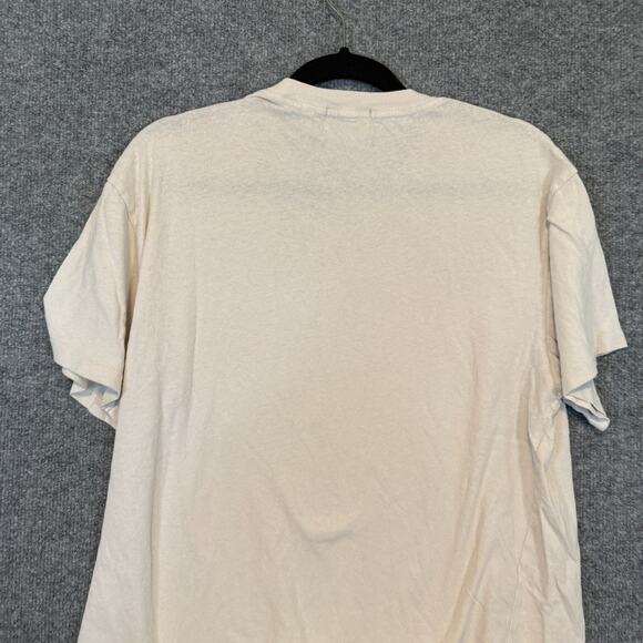 Dues Ex Machina Shirt Adult Medium White Pocket Tee Logo Raw Hem Crop Casual - Picture 12 of 12